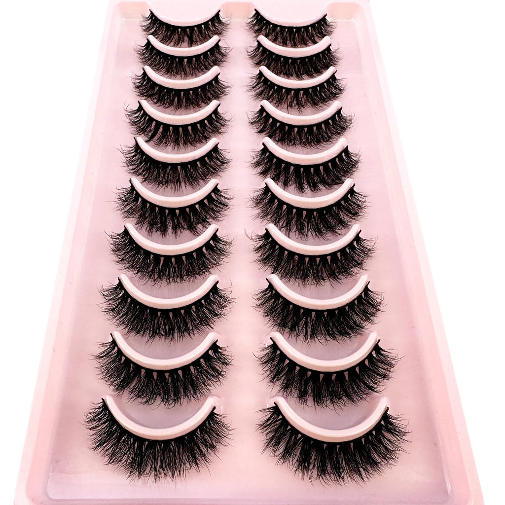 New10 Pairs Natural False Eyelashes 5D Fluffy Fake Lashes Long Makeup 3d Mink Lashes Extension Eyelash Mink Eyelashes for Beauty