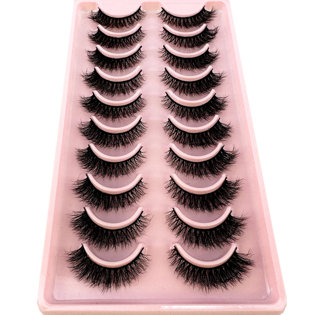 New10 Pairs Natural False Eyelashes 5D Fluffy Fake Lashes Long Makeup 3d Mink Lashes Extension Eyelash Mink Eyelashes for Beauty