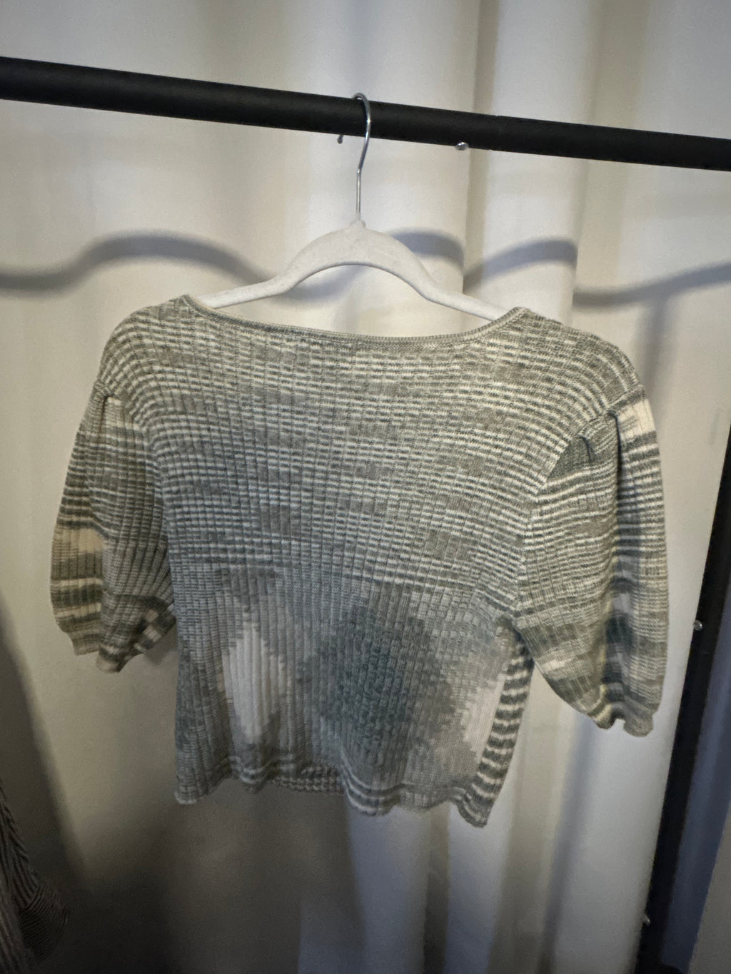 Green and White Striped Blouse