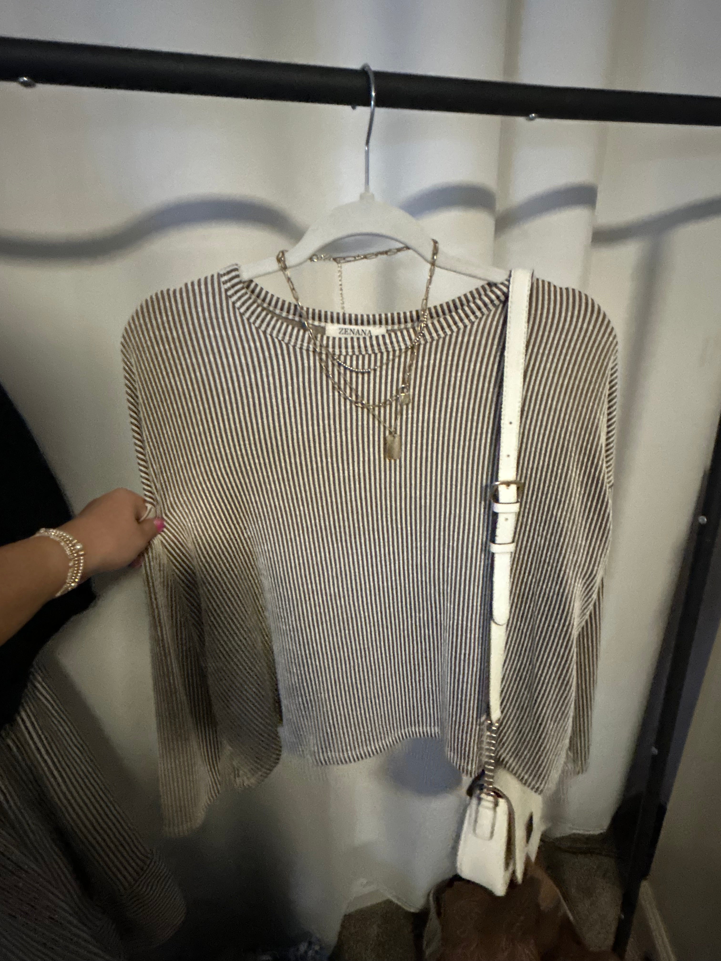 Brown Striped Top