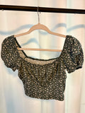 Floral Green Crop Top