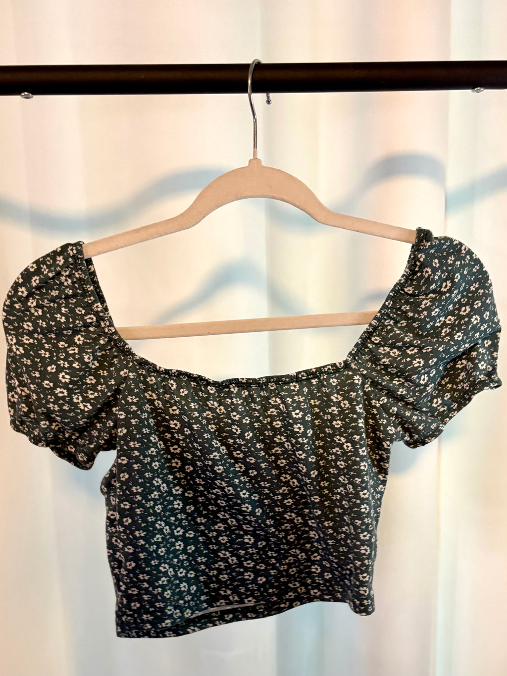 Floral Green Crop Top