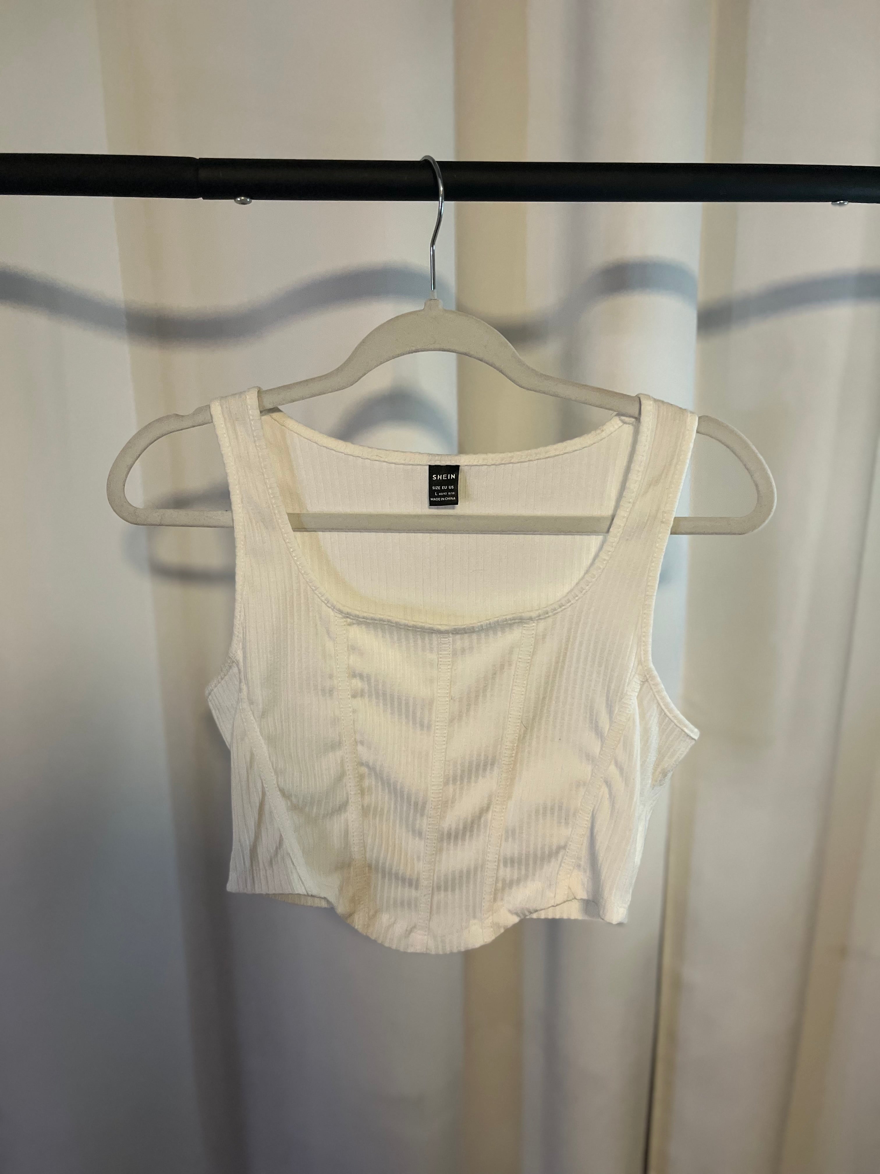 White Corset Crop Top