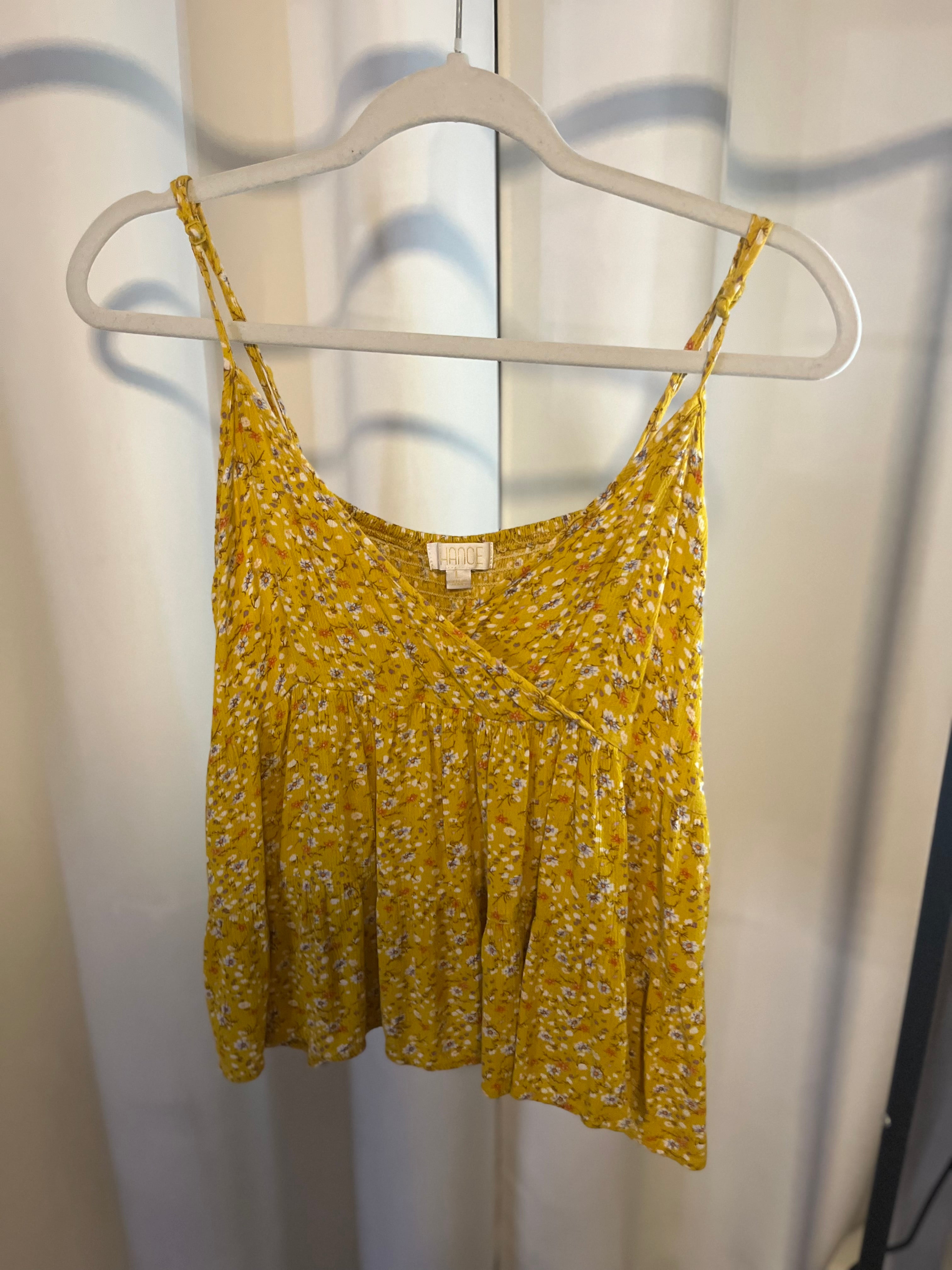 Yellow Floral String Top