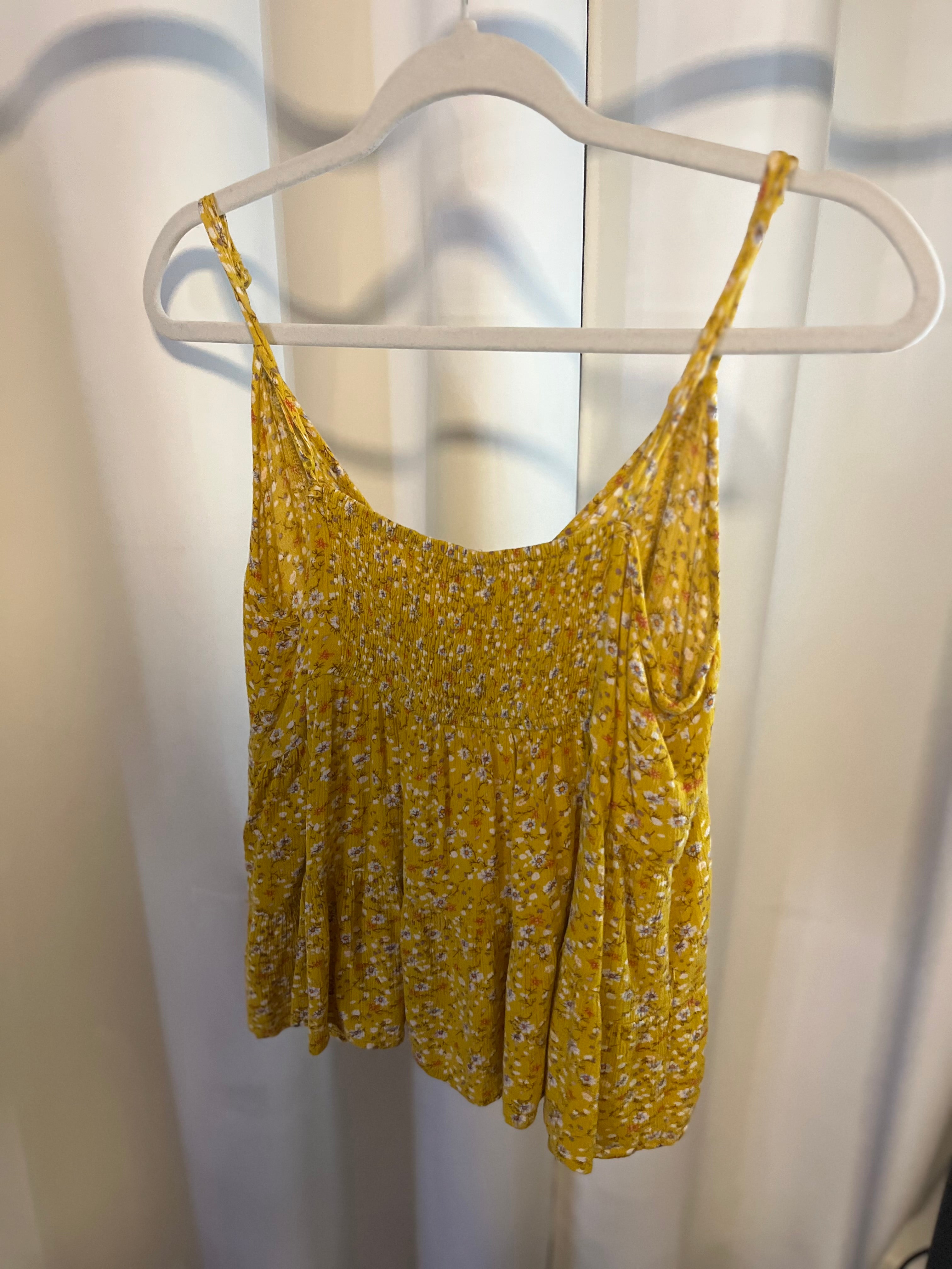Yellow Floral String Top