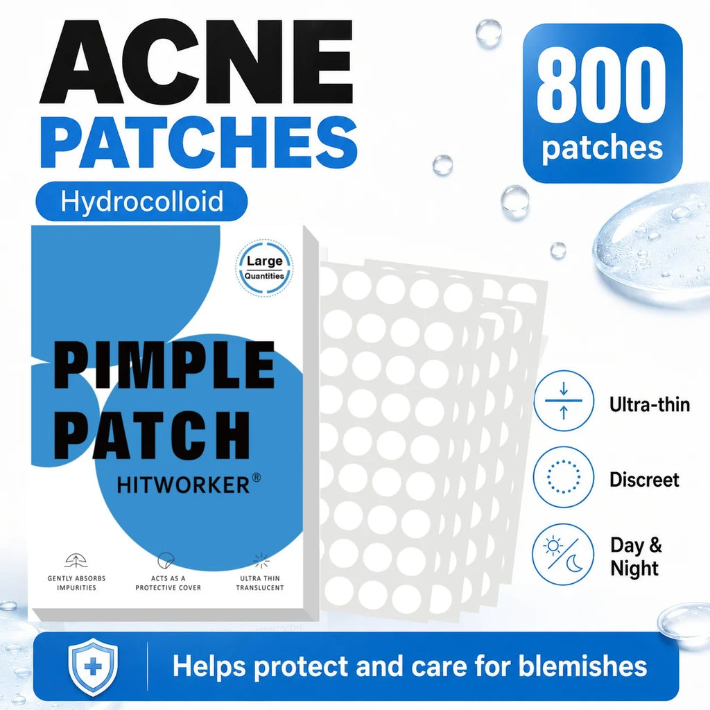800Pcs Hydrocolloid Acne Pimple Patches, Invisible Blemish Spot Cover Stickers, Oil Absorbing Facial Skin Care Zit Patches