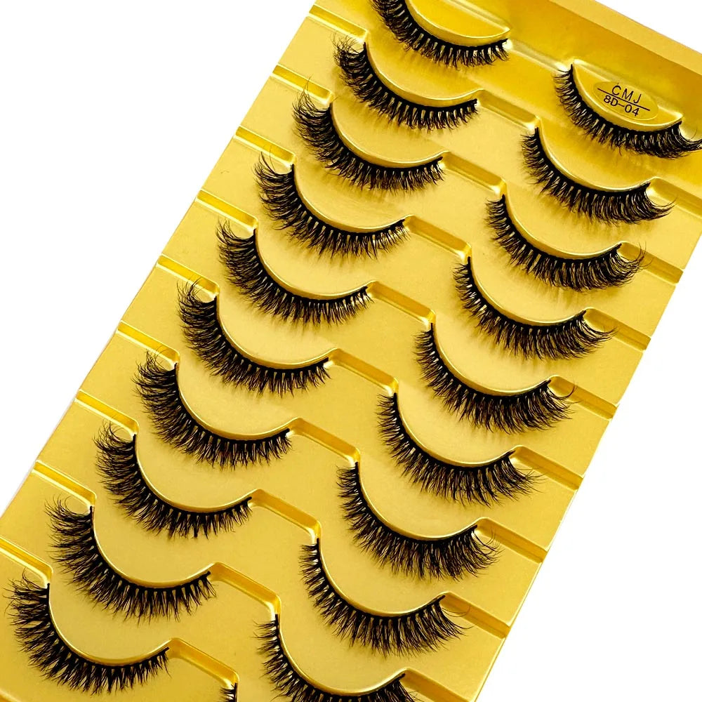 New10 Pairs Natural False Eyelashes 5D Fluffy Fake Lashes Long Makeup 3d Mink Lashes Extension Eyelash Mink Eyelashes for Beauty