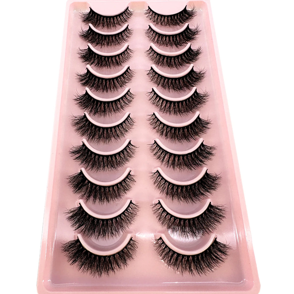 New10 Pairs Natural False Eyelashes 5D Fluffy Fake Lashes Long Makeup 3d Mink Lashes Extension Eyelash Mink Eyelashes for Beauty